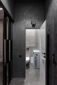 Green Fit. Дизайн интерьера спортзала в Киеве. Дизайнер интерьера Юлия Байдык. Студия дизайна интерьера Alta Idea Interior Design, Киев . Дизайн спортклуба, тренажерного зала _ 7